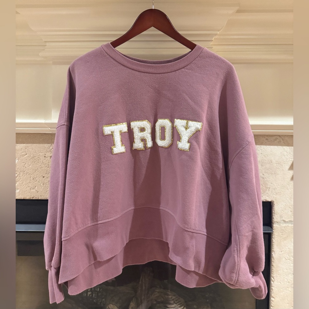 Troy University Cropped Sweatshirt with Chenille Patch Size 2X